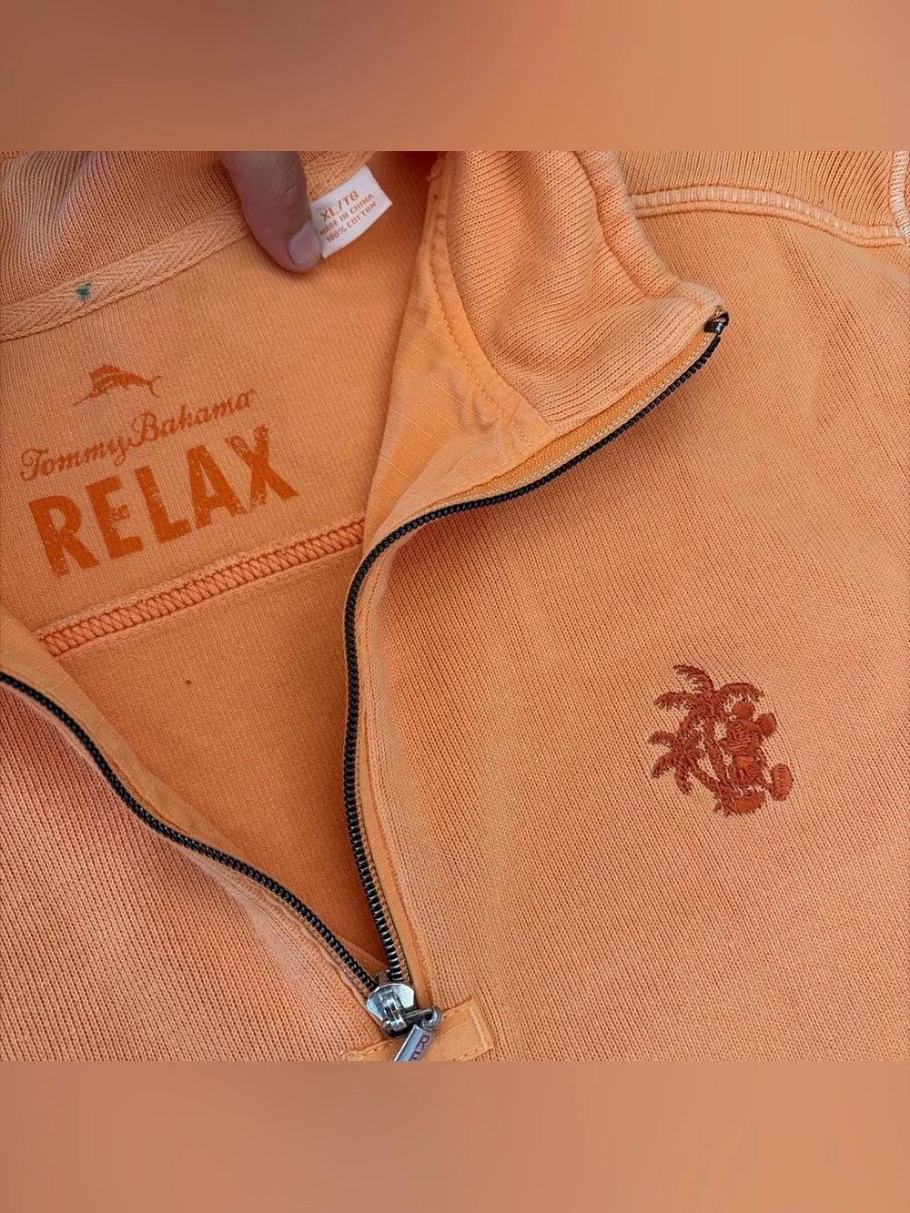Tommy Bahama x Mickey Mouse Orange Quarter-Zip Pullover